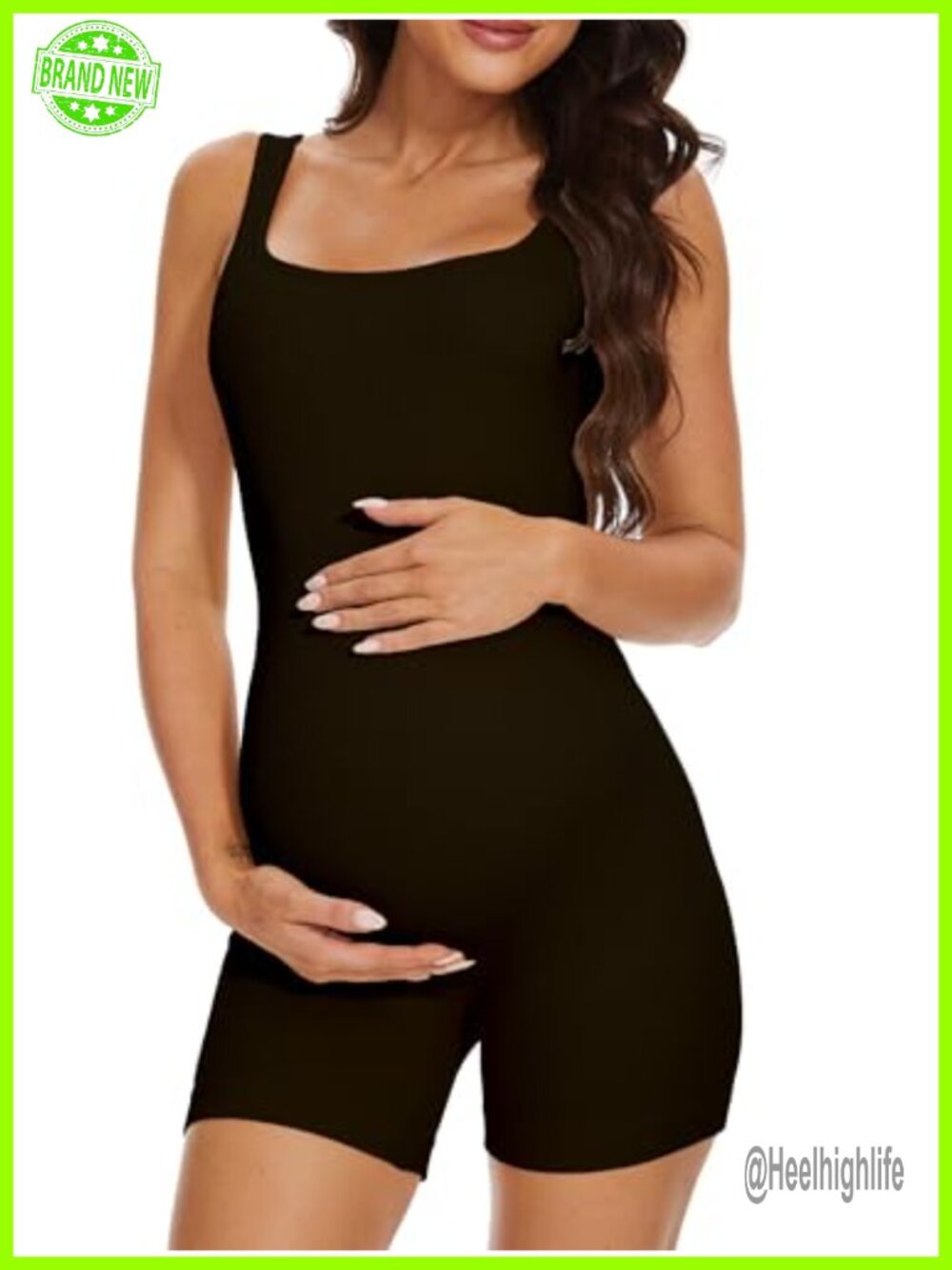 Ribbed Seamless Maternity Workout Romper One Piece Jumpsuit Yoga
